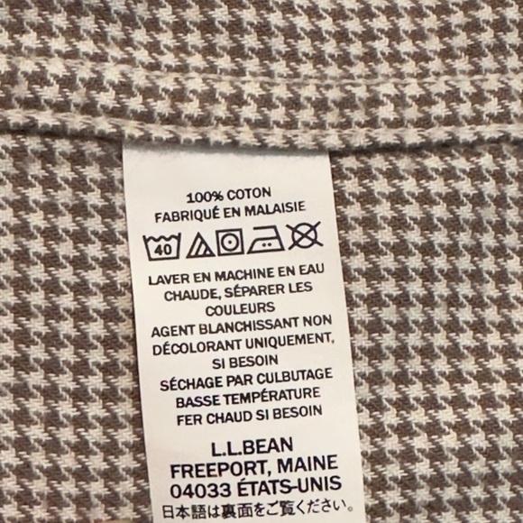 LL Bean | Houndstooth Wicked Good Flannel Button Up Shirt | Size XXL Reg | EUC - Picture 5 of 5